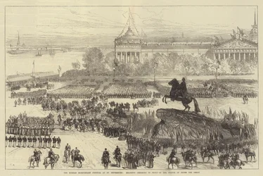 The Russian Bicentenary Festival at St Petersburg, Religious Ceremony in Front of the Statue of Peter the Great